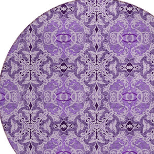 Homeroots 3' Elegant Artichoke Green Medallion Rug - Washable Indoor/Outdoor Solution For Any Space 8' Round Polyester 586764