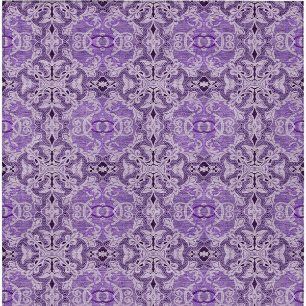 Homeroots 3' Elegant Artichoke Green Medallion Rug - Washable Indoor/Outdoor Solution For Any Space 8' X 10' Polyester 586765