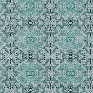 Homeroots 3' Elegant Artichoke Green Medallion Rug - Washable Indoor/Outdoor Solution For Any Space 3' X 5' Polyester 586768