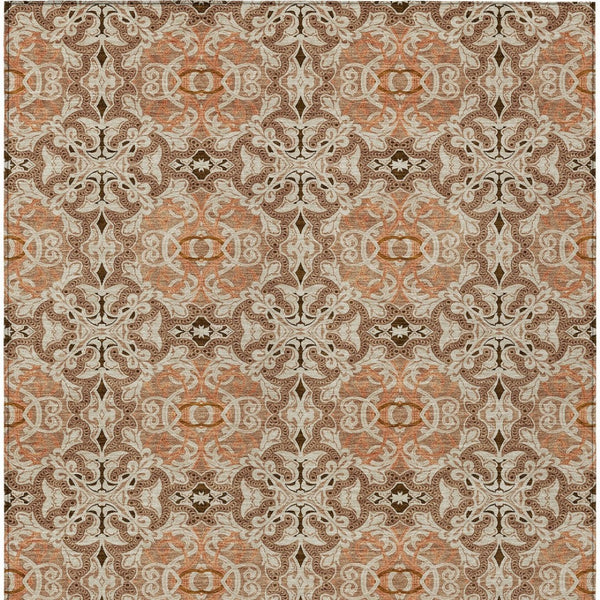 Homeroots 3' Elegant Artichoke Green Medallion Rug - Washable Indoor/Outdoor Solution For Any Space 3' X 5' Polyester 586774