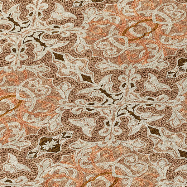 Homeroots 3' Elegant Artichoke Green Medallion Rug - Washable Indoor/Outdoor Solution For Any Space 3' X 5' Polyester 586774