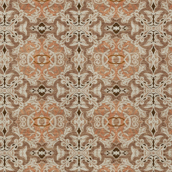 Homeroots 3' Elegant Artichoke Green Medallion Rug - Washable Indoor/Outdoor Solution For Any Space 5' X 8' Polyester 586775