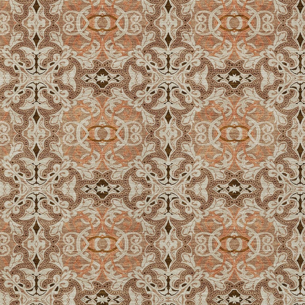 Homeroots 3' Elegant Artichoke Green Medallion Rug - Washable Indoor/Outdoor Solution For Any Space 8' X 10' Polyester 586777