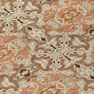 Homeroots 3' Elegant Artichoke Green Medallion Rug - Washable Indoor/Outdoor Solution For Any Space 8' X 10' Polyester 586777