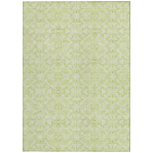 Homeroots 3' Artichoke Green Medallion Washable Area Rug - Stylish, Durable, Indoor Outdoor Decor Solution 3' X 5' Polyester 586780