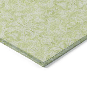 Homeroots 3' Artichoke Green Medallion Washable Area Rug - Stylish, Durable, Indoor Outdoor Decor Solution 3' X 5' Polyester 586780