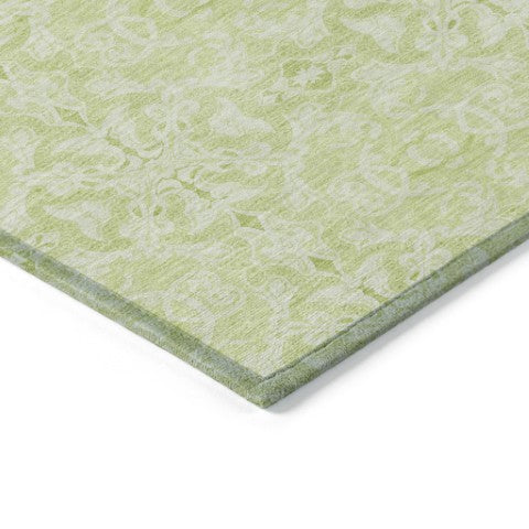 Homeroots 3' Artichoke Green Medallion Washable Area Rug - Stylish, Durable, Indoor Outdoor Decor Solution 3' X 5' Polyester 586780