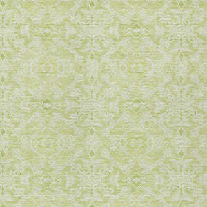 Homeroots 3' Artichoke Green Medallion Washable Area Rug - Stylish, Durable, Indoor Outdoor Decor Solution 5' X 8' Polyester 586781