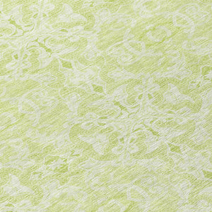 Homeroots 3' Artichoke Green Medallion Washable Area Rug - Stylish, Durable, Indoor Outdoor Decor Solution 8' Round Polyester 586782