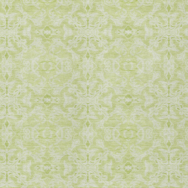 Homeroots 3' Artichoke Green Medallion Washable Area Rug - Stylish, Durable, Indoor Outdoor Decor Solution 9' X 12' Polyester 586784