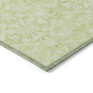 Homeroots 3' Artichoke Green Medallion Washable Area Rug - Stylish, Durable, Indoor Outdoor Decor Solution 9' X 12' Polyester 586784