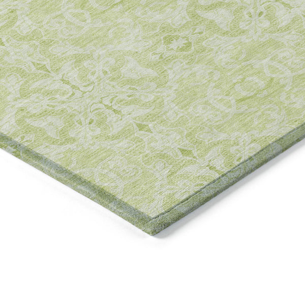 Homeroots 3' Artichoke Green Medallion Washable Area Rug - Stylish, Durable, Indoor Outdoor Decor Solution 9' X 12' Polyester 586784