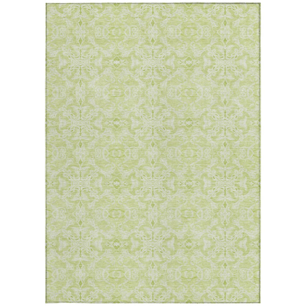 Homeroots 3' Artichoke Green Medallion Washable Area Rug - Stylish, Durable, Indoor Outdoor Decor Solution 9' X 12' Polyester 586784