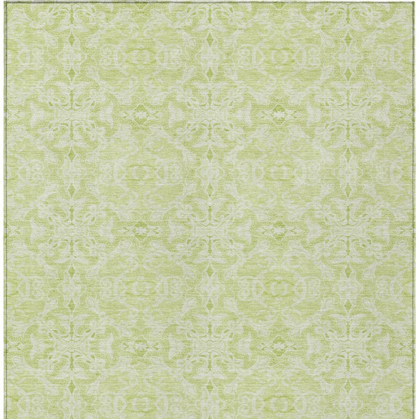 Homeroots 3' Artichoke Green Medallion Washable Area Rug - Stylish, Durable, Indoor Outdoor Decor Solution 10' X 14' Polyester 586785