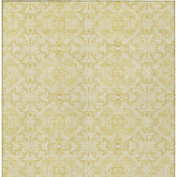 Homeroots 3' Artichoke Green Medallion Washable Area Rug - Stylish, Durable, Indoor Outdoor Decor Solution 3' X 5' Polyester 586786