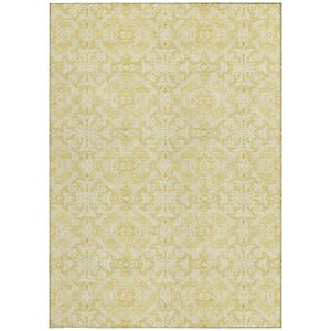 Homeroots 3' Artichoke Green Medallion Washable Area Rug - Stylish, Durable, Indoor Outdoor Decor Solution 5' X 8' Polyester 586787