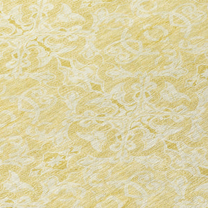 Homeroots 3' Artichoke Green Medallion Washable Area Rug - Stylish, Durable, Indoor Outdoor Decor Solution 8' Round Polyester 586788