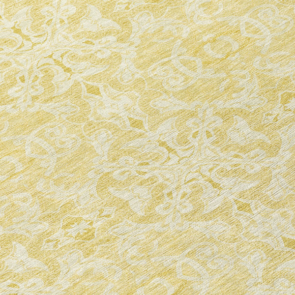 Homeroots 3' Artichoke Green Medallion Washable Area Rug - Stylish, Durable, Indoor Outdoor Decor Solution 8' Round Polyester 586788