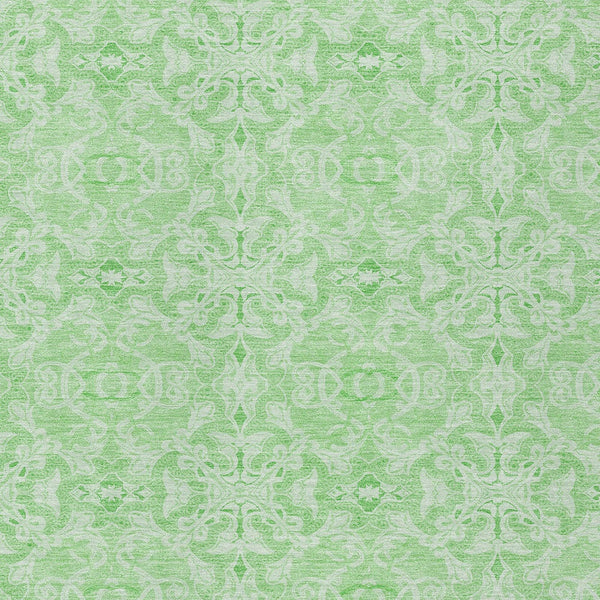 Homeroots 3' Artichoke Green Medallion Washable Area Rug - Stylish, Durable, Indoor Outdoor Decor Solution 3' X 5' Polyester 586792