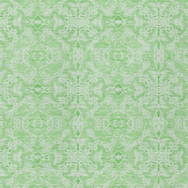 Homeroots 3' Artichoke Green Medallion Washable Area Rug - Stylish, Durable, Indoor Outdoor Decor Solution 8' X 10' Polyester 586795