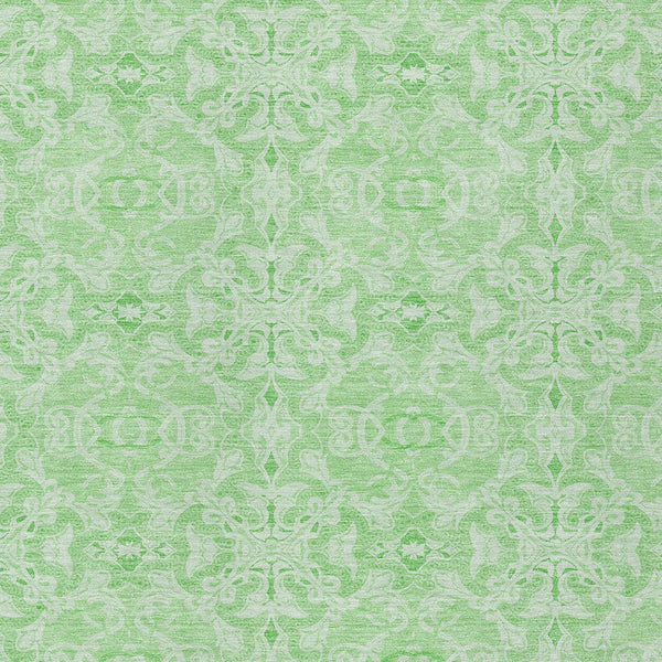 Homeroots 3' Artichoke Green Medallion Washable Area Rug - Stylish, Durable, Indoor Outdoor Decor Solution 9' X 12' Polyester 586796