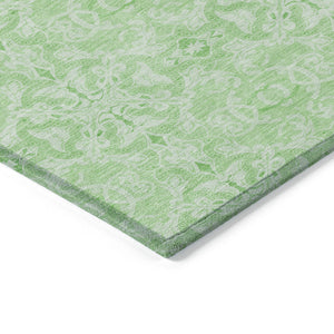 Homeroots 3' Artichoke Green Medallion Washable Area Rug - Stylish, Durable, Indoor Outdoor Decor Solution 10' X 14' Polyester 586797