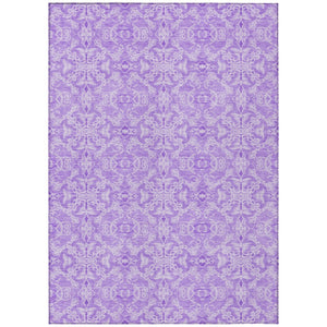 HomeRoots 5' Vibrant Lavender and Purple Medallion Rug – Durable, Washable for Indoor and Outdoor Use 8' X 10' 586801