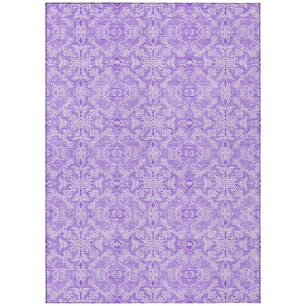 HomeRoots 5' Vibrant Lavender and Purple Medallion Rug – Durable, Washable for Indoor and Outdoor Use 10' X 14' 586803