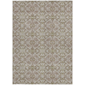 Homeroots 3' Artichoke Green Medallion Washable Area Rug - Stylish, Durable, Indoor Outdoor Decor Solution 3' X 5' Polyester 586804