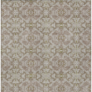Homeroots 3' Artichoke Green Medallion Washable Area Rug - Stylish, Durable, Indoor Outdoor Decor Solution 8' X 10' Polyester 586807