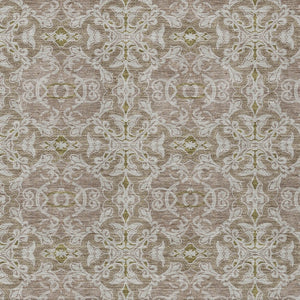 Homeroots 3' Artichoke Green Medallion Washable Area Rug - Stylish, Durable, Indoor Outdoor Decor Solution 8' X 10' Polyester 586807