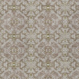 Homeroots 3' Artichoke Green Medallion Washable Area Rug - Stylish, Durable, Indoor Outdoor Decor Solution 9' X 12' Polyester 586808