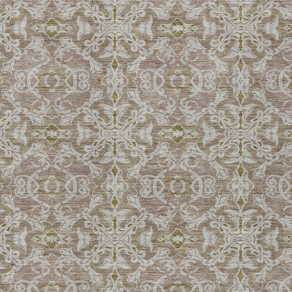 Homeroots 3' Artichoke Green Medallion Washable Area Rug - Stylish, Durable, Indoor Outdoor Decor Solution 9' X 12' Polyester 586808