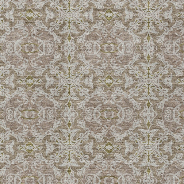 Homeroots 3' Artichoke Green Medallion Washable Area Rug - Stylish, Durable, Indoor Outdoor Decor Solution 10' X 14' Polyester 586809