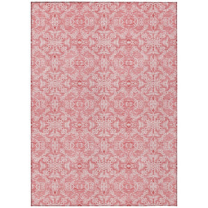 HomeRoots 5' Pink and Blush Medallion Area Rug - Stylish, Durable, Washable for Indoor and Outdoor Spaces 5' X 8' 586811