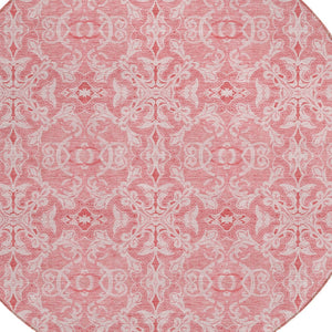 Homeroots 3' Artichoke Green Medallion Washable Area Rug - Stylish, Durable, Indoor Outdoor Decor Solution 8' Round Polyester 586812