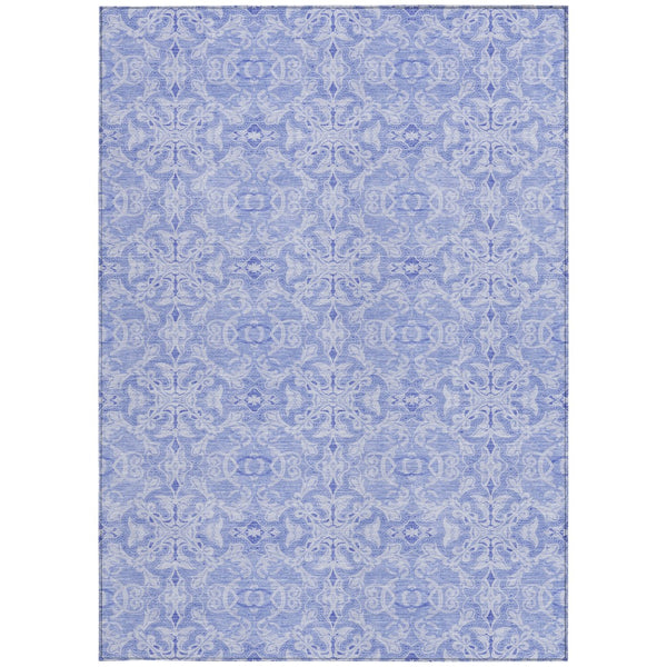 Homeroots 3' Artichoke Green Medallion Washable Area Rug - Stylish, Durable, Indoor Outdoor Decor Solution 5' X 8' Polyester 586817