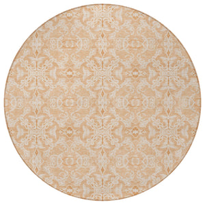 Homeroots 3' Artichoke Green Medallion Washable Area Rug - Stylish, Durable, Indoor Outdoor Decor Solution 8' Round Polyester 586824