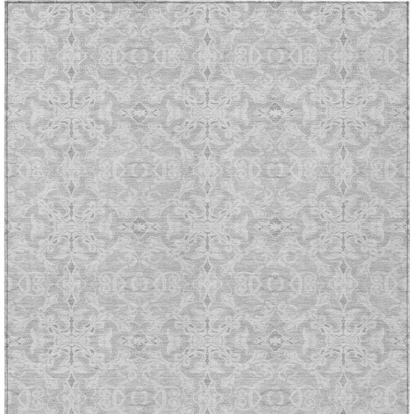 Homeroots 3' Artichoke Green Medallion Washable Area Rug - Stylish, Durable, Indoor Outdoor Decor Solution 5' X 8' Polyester 586829