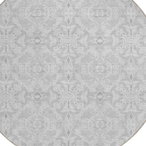 Homeroots 3' Artichoke Green Medallion Washable Area Rug - Stylish, Durable, Indoor Outdoor Decor Solution 8' Round Polyester 586830