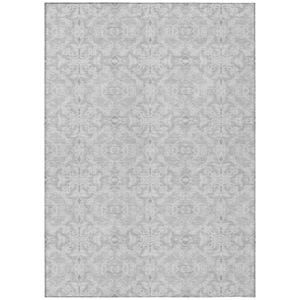HomeRoots 9' Silver and Gray Medallion Indoor Outdoor Area Rug - Stylish, Washable, Stain-Resistant Design 9' X 12' 586832