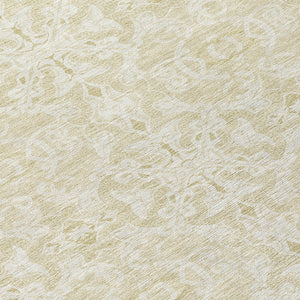 Homeroots 3' Artichoke Green Medallion Washable Area Rug - Stylish, Durable, Indoor Outdoor Decor Solution 8' Round Polyester 586836