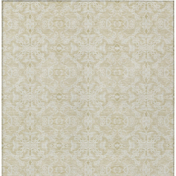 Homeroots 3' Artichoke Green Medallion Washable Area Rug - Stylish, Durable, Indoor Outdoor Decor Solution 8' X 10' Polyester 586837