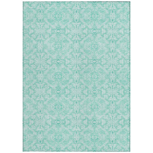 Homeroots 3' Artichoke Green Medallion Washable Area Rug - Stylish, Durable, Indoor Outdoor Decor Solution 3' X 5' Polyester 586840