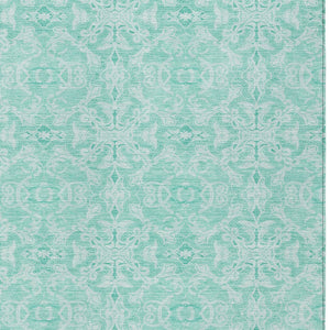 Homeroots 3' Artichoke Green Medallion Washable Area Rug - Stylish, Durable, Indoor Outdoor Decor Solution 5' X 8' Polyester 586841