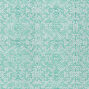 Homeroots 3' Artichoke Green Medallion Washable Area Rug - Stylish, Durable, Indoor Outdoor Decor Solution 8' X 10' Polyester 586843