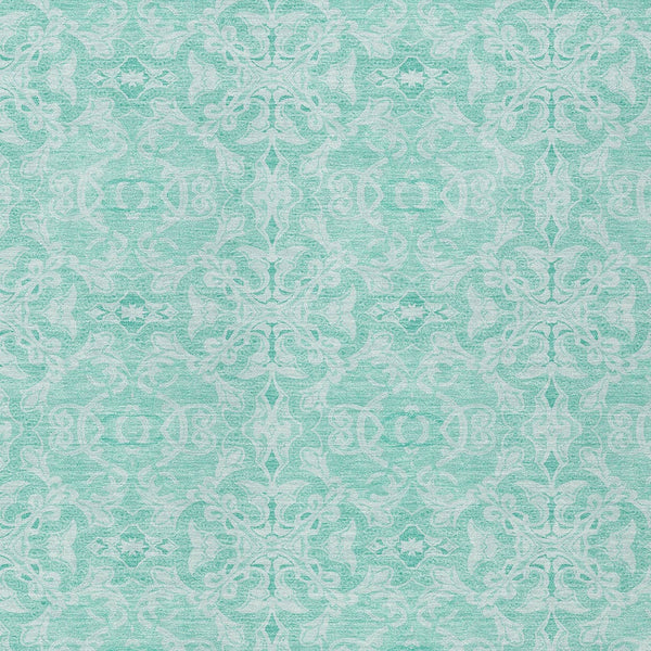 Homeroots 3' Artichoke Green Medallion Washable Area Rug - Stylish, Durable, Indoor Outdoor Decor Solution 8' X 10' Polyester 586843