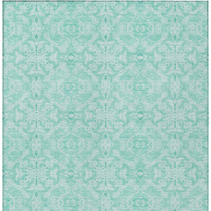 Homeroots 3' Artichoke Green Medallion Washable Area Rug - Stylish, Durable, Indoor Outdoor Decor Solution 8' X 10' Polyester 586843