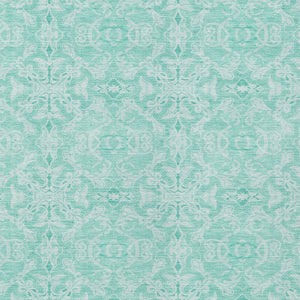 Homeroots 3' Artichoke Green Medallion Washable Area Rug - Stylish, Durable, Indoor Outdoor Decor Solution 9' X 12' Polyester 586844