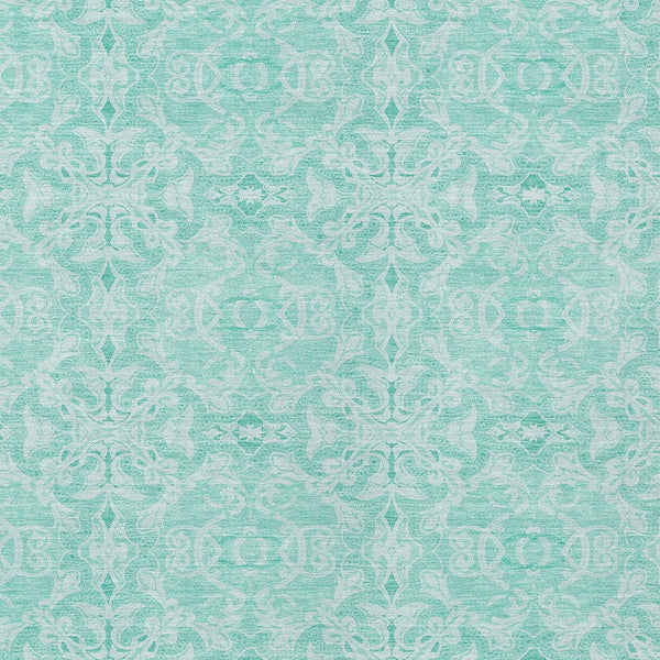 Homeroots 3' Artichoke Green Medallion Washable Area Rug - Stylish, Durable, Indoor Outdoor Decor Solution 9' X 12' Polyester 586844